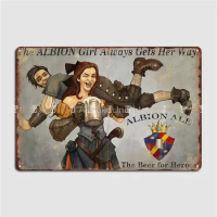 Fable 3 Propaganda The Albion Girl Always Gets Her Way Metal Plaque Poster Club Party Cinema Retro Wall Decor Tin Sign Poster