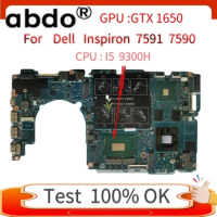 For Dell Inspiron 7591 7590 Laptop Motherboard. CPU: i5 9300h GPU: gtx1650 NB N15 MB p83f 100% test work OK
