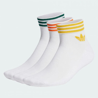 【adidas 愛迪達】襪子 中筒襪 運動襪 3雙組 三葉草 TREF ANK SCK HC 黃橘藍 IU2664