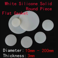 3mm Thickness 10mm-200mm Diameter White Silicone Solid Round Piece Flat Gasket Sealing Gaskets 10mm 11mm 12mm 14mm-200mm Dia