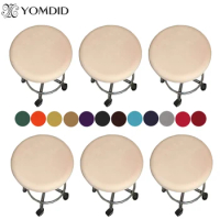 Round Chair Cover Spandex Bar Stool Cover Elastic Seat Covers Home Chair Simple Stretch Chair Slipcover Solid Colors New Fashion