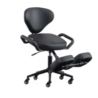 Kneeling Chair Ergonomic for Office with Back Support Height and Angle Adjustable Upright Sitting Posture Correct Computer Chair