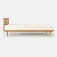 【MUJI 無印良品】橡木組合床台+床頭板/D/木製腳/12cm(大型家具配送)