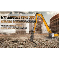 1/14 Kabolite K970 300S RC Hydraulic Excavator Demolition Machine Digger Shear Lights Sounds Tandem XE Remote Control Heavy Toy