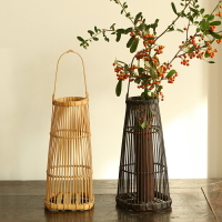 竹制品花器花藝茶道裝飾擺件手工竹編禪意日式中式插花干花鮮花