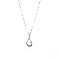 二手品 Tiffany&amp;Co. 鏤空水滴墜飾925純銀項鍊