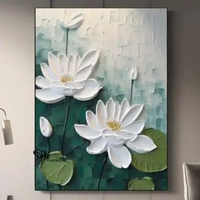 Lukisan Bunga Timbul 3D dengan Bingkai Minimalis - Future Art Painting dengan bingkai hitam 140x90