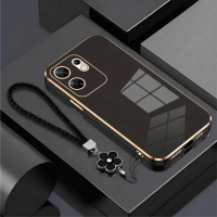 Soft Case For Infinix Zero 30 4G Zero 30 5G Case Plating Luxury Glossy With Flower Lanyard