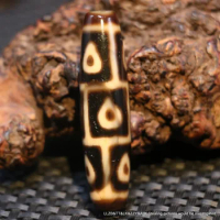 Energy Tibetan Old Oily Agate Ivory Color 9 Heart Shape Eye dZi Bead Amulet 2A+ ZZY_46 Timestown UPD21729A01