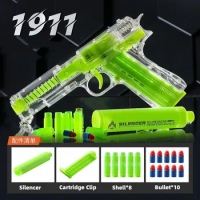 Kid Toy Gun Glock 1911 Children Soft Bullet Gun Toy Dart Blaster Pistol Manual Airsoft Gun With Silencer Fake Gun Toy Kt915