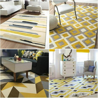 地毯 北歐風格幾何圖案地毯客廳歐式現代沙發茶幾墊臥室床邊家用長方形  交換禮物全館免運
