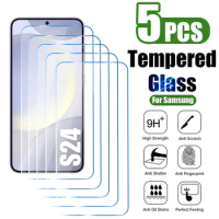 5PCS Tempered Glass for Samsung S24 Ultra S23 S22 A54 A53 S21 FE 5G Screen Protector For Samsung S24 Plus A73 A53 A33 A52S 5G