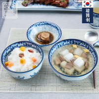 中式青花瓷碗釉下彩餐具韓式碗家用飯碗青花瓷飯碗湯碗大碗拉面碗