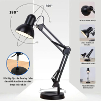 Đèn Làm Việc Pixar Kẹp Bàn, Để Bàn 2in1 và Bóng Đèn led bắp 3 chế độ ánh sáng 6W E27/ KENNO 15W/ 20W