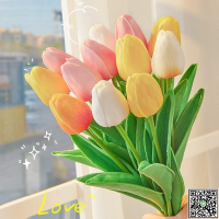 現貨供應郁金香花束高級感PU仿真花擺件郁金香假花裝飾家居絹花仿-UM.有米家居