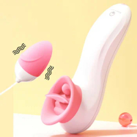 Silicone Vibrating Pussy Vagina Bullet Egg Vibrator Toys Clitoral Licking Tongue Toy For Women