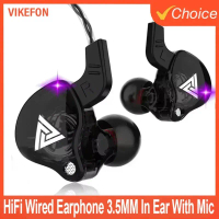 New Sport Headset with Microphone 3.5mm Wired Headphones QKZ AK6 In Ear Earphone for iPhone In Ear M