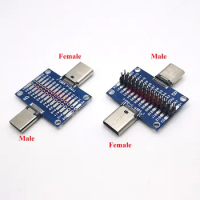 1PCS Type-C Male To Female Test PCB Board Universal Board With USB 3.1 Port Test Board With Pins 14P * 2 Adapter Plate Connector