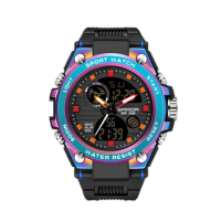 SANDA brand, 2021 new sports watch Korean simple temperament waterproof electronic watch trend INS wind magic color novel lumino