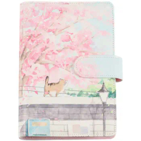 Cherry Blossom Sakura 80 Sheet A6 Loose-Leaf Notebook Journal Agenda Planner Set Stationery,Hand Account Book,1 Pcs-B