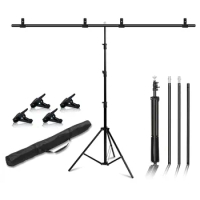 Photography T-Shape Background Frame Photo Backdrop Stands Support System Stands With Bag Clamps For Photo Studio Multiple Sizes