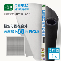 USii 優系 防霾PM2.5濾淨紗窗網-100x110cm(窗用)