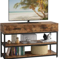 IRONCK TV Stand for 55 Inch TV with Drawers, Entertainment Center TV Stand Console Table for Living Room, 47 Inches Wood TV Cons