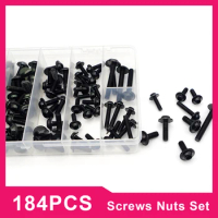 184PCS Aluminum fairing bolt fastener clips motorcycle parts screws and nuts for Honda 90Cc Dio27 Dio34 Dio35Zx