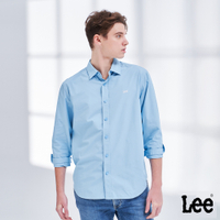 Lee 男款 基本款素色長袖襯衫 淺藍｜Modern