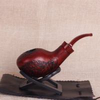 Exquisite Redwood Carving Wood Pipes Smok Smoking Pipe Filter Grinder Herb Cigar Gift Tobacco Pipe Smoking Tool Grinder