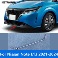 Front Bumper Lip Trim For Nissan Note E13 2020-2022 2023 2024 Chrome Body Kit Spoiler Splitter Diffuser Accessories Car Styling