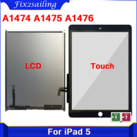 New For iPad 5 LCD For iPad Air 1 Air1 A1474 A1475 A1476 LCD Display Touch Screen Digitizer Replacement Repair Parts 100% Test