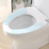 【四季通用】家用可裁剪水晶絨馬桶墊2對(抗菌 坐墊貼 馬桶紙 可水洗 無痕 防汙 外出 廁所 馬桶套)