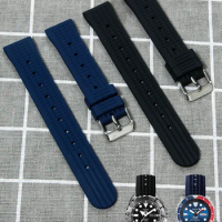 Watch strap substitute Seiko Water Ghost can, Xitie City 007 waterproof sports silicone rubber watch strap, male 20 22mm