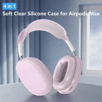 4 in 1 Soft Skin friendly Silicone Case For AirPod Max 2020 Transparent Anti scratch Protective Case For Airpods Max Earphone