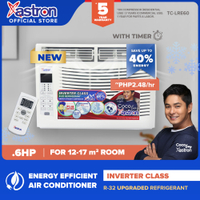 Astron Inverter Class .6HP Aircon with remote (improved R-32 energy-efficient refrigerant  9.9 EER  window-type air conditioner  TC-LRE60  built-in air filter  anti-rust body  white)