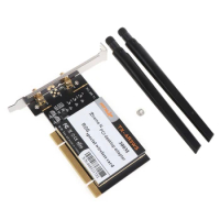 Dual Band Wireless Network Card, PCI Wireless Network Card AR9223 300M PCI Desktop Computer WiFi Adapter for Gaming