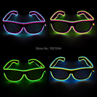 5 Style Fashion Flashing LED Glasses EL Wire Luminous Sunglasses Glow Party Decorative Lighting Glasses