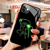 Loki Luminous Tempered Glass phone case For Apple iphone 12 11 Pro Max XS mini Acoustic Control Protect LED Backlight cover