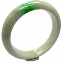 【小樂珠寶】翡翠手鐲白底青一抹陽綠天然A貨玉鐲(手圍18號 內徑56.6mm V692)