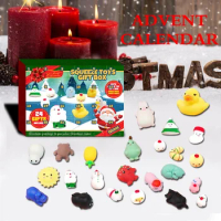 Christmas Advent Calendar Doll Box 24pcs Set Cute Fidget Toys Decompression Countdown Calendar Xmas New Year Gifts for Children