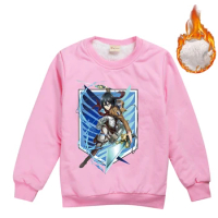 Anime Attack on Titan 2-13Y Boy Girl Hoodies Children Fashion Sweatshirt Kids Cartoon Fleece Warm 10 Color Pullover Teen Clothes