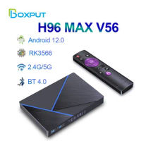 H96 MAX V56 Smart TV Box Support 8K Android 12 8GB 64GB RK3566 USB3.0 Dual Wifi 1000M LAN Media Player H96MAX Set Top Box