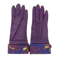 【二手名牌BRAND OFF】ETRO 艾綽 紫色 羊皮 變形蟲 印花 手套