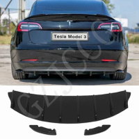 Untuk Model Tesla 3 2017-2020 Kit Bodi Rok Samping Bahan ABS Spoiler Bumper Depan Mobil Gaya Mobil