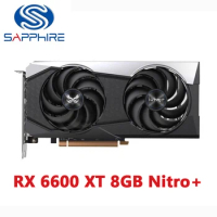 Used Sapphire Radeon RX6600 XT Nitro+ 8GB Video Card For AMD RX6600XT 8G D6 Nitro + RX 6600 XT Graphics Cards Desktop Gaming Map