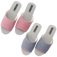 維諾妮卡 MIT台灣製 方格竹炭機能乳膠室內拖鞋(紅/M) [大買家]