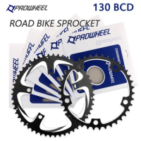Prowheel 130 BCD Chainring Ultralight Road Bike Chainwheel 39T 53T Double Speed Bicycle Chainwheel 10/11S 130BCD Crown