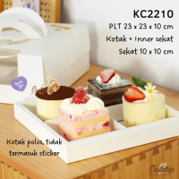 Kotak Dus Box Kue + Inner Sekat KC2210 Mini Cake Tart Bolu Spiku dll