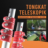 Tongkat Teleskopik 4.5m Meter 3 Section Aluminium Gergaji Pohon Galah Panjang HF-23